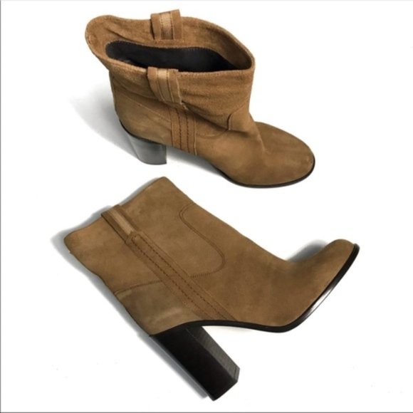 Kate Spade Women’s Tan Suede Block Heel Ankle Boots 10.5M New with box - Picture 1 of 6